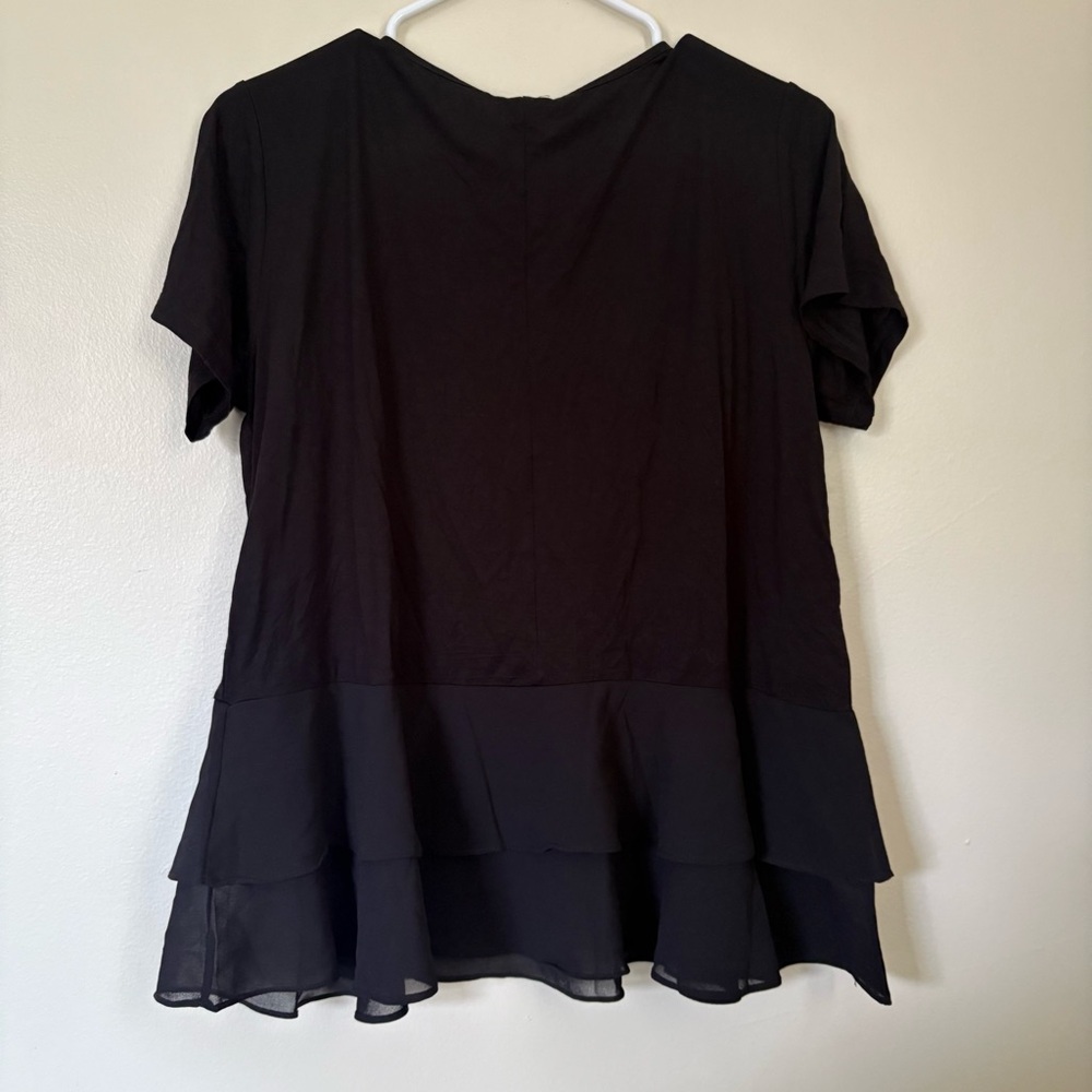 Yelete Nadine West Black Layered Tiered Blouse Size Large - Picture 12 of 12